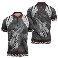 New Zealand Weka Personalised Zipper Polo Shirt Aotearoa Hen Silver Fern Maori Pattern LT22 - Polynesian Pride