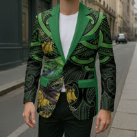 New Zealand Parakeet Bird Blazer Maori Kakariki Kowhai Maori Pattern