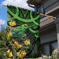 New Zealand Parakeet Bird Garden Flag Maori Kakariki Kowhai Maori Pattern