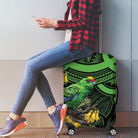 New Zealand Parakeet Bird Luggage Cover Maori Kakariki Kowhai Maori Pattern