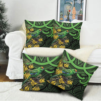 New Zealand Parakeet Bird Pillow Cover Maori Kakariki Kowhai Maori Pattern