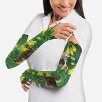Bellbird New Zealand Personalised Arm Sleeves Kowhai Flower Maori Pattern LT22 - Polynesian Pride