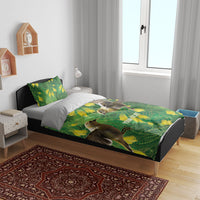 Bellbird New Zealand Personalised Bedding Set Kowhai Flower Maori Pattern LT22 - Polynesian Pride