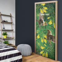 Bellbird New Zealand Personalised Door Cover Kowhai Flower Maori Pattern LT22 - Polynesian Pride