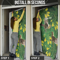 Bellbird New Zealand Personalised Door Cover Kowhai Flower Maori Pattern LT22 - Polynesian Pride