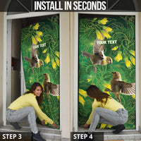 Bellbird New Zealand Personalised Door Cover Kowhai Flower Maori Pattern LT22 - Polynesian Pride