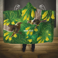 Bellbird New Zealand Personalised Hooded Blanket Kowhai Flower Maori Pattern LT22 - Polynesian Pride