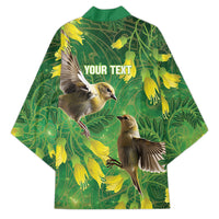 Bellbird New Zealand Personalised Kimono Kowhai Flower Maori Pattern LT22 - Polynesian Pride