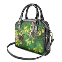 Bellbird New Zealand Personalised Shoulder Handbag Kowhai Flower Maori Pattern LT22 - Polynesian Pride