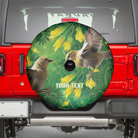 Bellbird New Zealand Personalised Spare Tire Cover Kowhai Flower Maori Pattern LT22 - Polynesian Pride