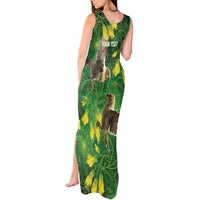 Bellbird New Zealand Personalised Tank Maxi Dress Kowhai Flower Maori Pattern LT22 - Polynesian Pride