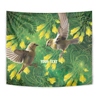 Bellbird New Zealand Personalised Tapestry Kowhai Flower Maori Pattern LT22 - Polynesian Pride