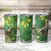 Bellbird New Zealand Personalised Tumbler Cup Kowhai Flower Maori Pattern LT22 - Polynesian Pride