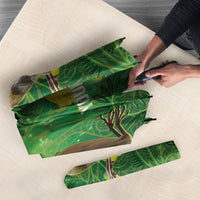 Bellbird New Zealand Personalised Umbrella Kowhai Flower Maori Pattern LT22 - Polynesian Pride