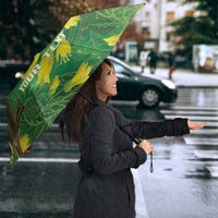 Bellbird New Zealand Personalised Umbrella Kowhai Flower Maori Pattern LT22 - Polynesian Pride