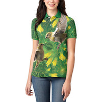 Bellbird New Zealand Personalised Women Polo Shirt Kowhai Flower Maori Pattern LT22 - Polynesian Pride