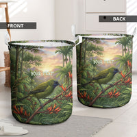Bellbird New Zealand Personalised Laundry Basket Korimako Harakeke Flower Native Forest LT22 - Polynesian Pride