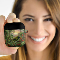 Bellbird New Zealand Personalised AirPods Case Korimako Harakeke Flower Native Forest LT22 - Polynesian Pride