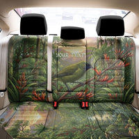 Bellbird New Zealand Personalised Back Car Seat Cover Korimako Harakeke Flower Native Forest LT22 - Polynesian Pride