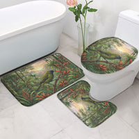 Bellbird New Zealand Personalised Bathroom Set Korimako Harakeke Flower Native Forest LT22 - Polynesian Pride