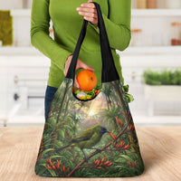 Bellbird New Zealand Personalised Grocery Bag Korimako Harakeke Flower Native Forest LT22 - Polynesian Pride