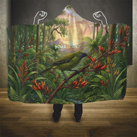 Bellbird New Zealand Personalised Hooded Blanket Korimako Harakeke Flower Native Forest LT22 - Polynesian Pride