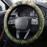 Bellbird New Zealand Steering Wheel Cover Korimako Harakeke Flower Native Forest LT22 - Polynesian Pride