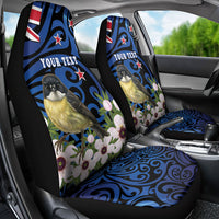 Tomtit New Zealand Personalised Car Seat Cover Miromiro Manuka Flower Maori Pattern LT22 - Polynesian Pride