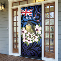 Tomtit New Zealand Personalised Door Cover Miromiro Manuka Flower Maori Pattern LT22 - Polynesian Pride
