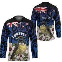 Tomtit New Zealand Personalised Hockey Jersey Miromiro Manuka Flower Maori Pattern LT22 - Polynesian Pride