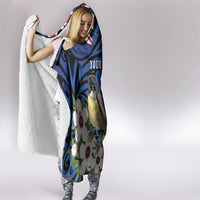 Tomtit New Zealand Personalised Hooded Blanket Miromiro Manuka Flower Maori Pattern LT22 - Polynesian Pride