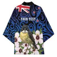 Tomtit New Zealand Personalised Kimono Miromiro Manuka Flower Maori Pattern LT22 - Polynesian Pride