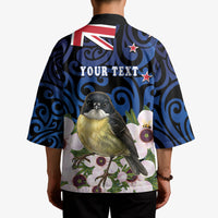 Tomtit New Zealand Personalised Kimono Miromiro Manuka Flower Maori Pattern LT22 - Polynesian Pride