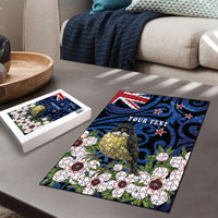 Tomtit New Zealand Personalised Puzzle Miromiro Manuka Flower Maori Pattern LT22 - Polynesian Pride