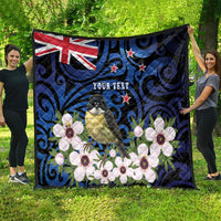 Tomtit New Zealand Personalised Quilt Miromiro Manuka Flower Maori Pattern LT22 - Polynesian Pride