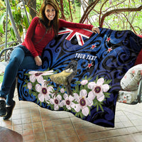 Tomtit New Zealand Personalised Quilt Miromiro Manuka Flower Maori Pattern LT22 - Polynesian Pride
