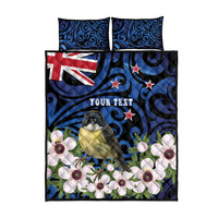Tomtit New Zealand Personalised Quilt Bed Set Miromiro Manuka Flower Maori Pattern LT22 - Polynesian Pride