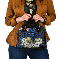 Tomtit New Zealand Personalised Shoulder Handbag Miromiro Manuka Flower Maori Pattern LT22 - Polynesian Pride