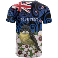 Tomtit New Zealand Personalised T Shirt Miromiro Manuka Flower Maori Pattern LT22 - Polynesian Pride