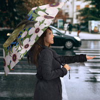 Tomtit New Zealand Personalised Umbrella Miromiro Manuka Flower Maori Pattern LT22 - Polynesian Pride