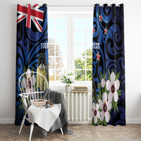 Tomtit New Zealand Personalised Window Curtain Miromiro Manuka Flower Maori Pattern LT22 - Polynesian Pride
