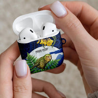 Kakapo New Zealand Personalised AirPods Case Kowhai Flower Silver Fern Maori Pattern LT22 - Polynesian Pride