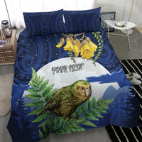 Kakapo New Zealand Personalised Bedding Set Kowhai Flower Silver Fern Maori Pattern LT22 - Polynesian Pride