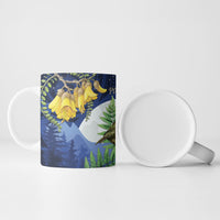 Kakapo New Zealand Personalised Ceramic Mug Kowhai Flower Silver Fern Maori Pattern LT22 - Polynesian Pride