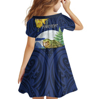 Kakapo New Zealand Personalised Family Matching Tank Maxi Dress and Hawaiian Shirt Kowhai Flower Silver Fern Maori Pattern