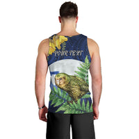 Kakapo New Zealand Personalised Men Tank Top Kowhai Flower Silver Fern Maori Pattern LT22 - Polynesian Pride
