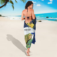 Kakapo New Zealand Personalised Sarong Kowhai Flower Silver Fern Maori Pattern LT22 - Polynesian Pride