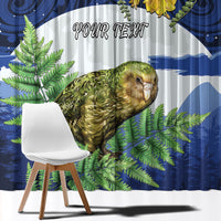 Kakapo New Zealand Personalised Window Curtain Kowhai Flower Silver Fern Maori Pattern LT22 - Polynesian Pride