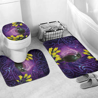 New Zealand Tui Bird Matariki Bathroom Set Kowhai Flower Silver Fern Galaxy Maori Pattern