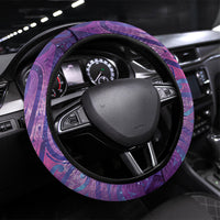 New Zealand Tui Bird Matariki Steering Wheel Cover Kowhai Flower Silver Fern Galaxy Maori Pattern